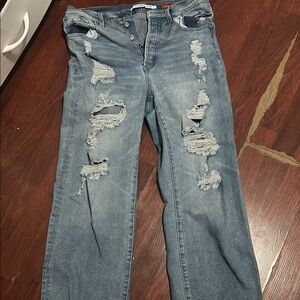 Fashion Nova Blue Boyfriend Distressed Jeans